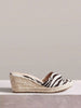 Styleloop Women's Brown & White Animal Print Straw Woven Wedge Platform Sandals, Height-Increasing Bohemian Vacation Style